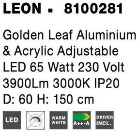 LED luster Leon 60 zlaté