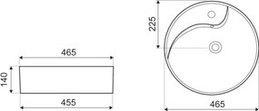 Novoterm Keramické umývadlo na dosku NV-KR-09 (ø 46,5 cm)