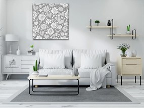Gario Bodkovanie Srdce a kvety Rozmery: 50 x 50 cm, Rámovanie: S vnútorným rámom, Farba bodiek: Modrá