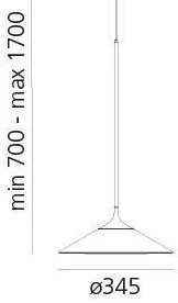 Artemide 0352030A-LED Stm. luster na lanku ORSA LED/20W/230V 3000K pr. 24,5 cm