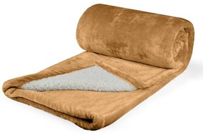 Polášek Mikroflanelová deka s barančekom - Medová | 100 x 150 cm