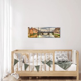 Obraz - Most cez rieku (s hodinami) (90x30 cm)
