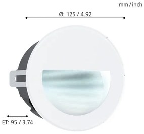 Eglo 99577 - LED Vonkajšie zápustné svietidlo ARACENA LED/2,5W/230V IP65 biela