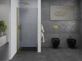 Mexen Pretoria, sprchové dvere do otvoru 80 x 190 cm, 6mm číre sklo, zlatý profil, 852-080-000-50-00