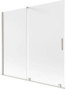 Mexen Velar, 2-krídlová posuvná vaňová zástena 170 x 150 cm, 8mm sklo námraza, brúsená oceľ, 896-170-000-31-97