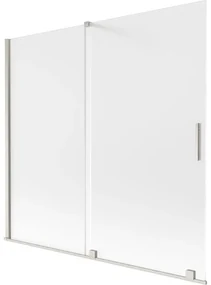 Mexen Velar, 2-krídlová posuvná vaňová zástena 170 x 150 cm, 8mm sklo námraza, brúsená oceľ, 896-170-000-31-97