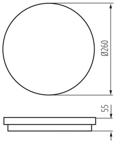 KANLUX Sapho, BENO stropné LED svietidlo pr.260x55mm, 24W, biela, 33340