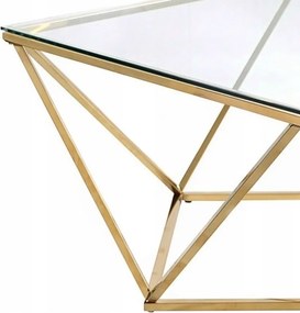 Tutumi Tutumi, sklenený konferenčný stolík Glamour 80x80x45 CS-14G, zlatá, KRZ-06585