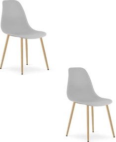 Set dvoch jedálenských stoličiek WAT sivý - naturálne nohy (2 ks)