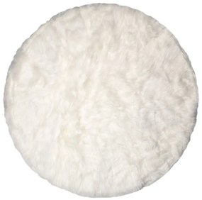 Biely okrúhly koberec Ruggy - Ø 100*3 cm