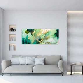 Obraz - Zelená abstrakcia (120x50 cm)