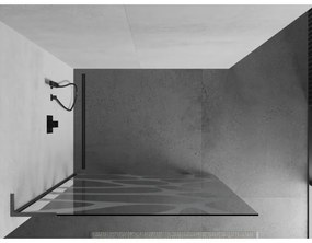 Mexen Kioto L, sprchová zástena Walk-In 80 x 200 cm, 8mm číre sklo biely vzor, grafitový profil, 800-080-103-95-97