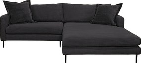 XXXLutz ROHOVÁ SEDAČKA, textil, čierna P & B - Sedačky - 002330003420