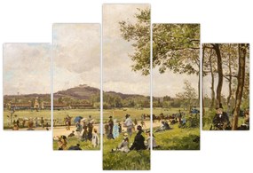 Obraz - French 19th Century, Race Course at Longchamps, reprodukcia (150x105 cm)