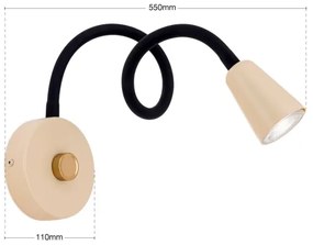 Orion - Stmievateľná flexibilná nástenná lampička DOTTY 1xGU10/10W/230V béžová/čierna