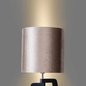 Stojacia lampa čierna s tienidlom z hnedej zamatovej látky 50 cm - Puros