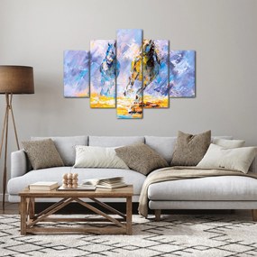 Obraz bežiacich koňov, olejomaľba (150x105 cm)