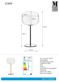 Markslöjd 107819 - Stolná lampa SOBER 1xE27/60W/230V biela/mosadz