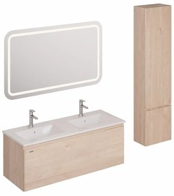 Kúpeľňová zostava s umývadlom vrátane umývadlovej batérie, vtoku a sifónu Naturel Ancona akácie KSETANCONA5