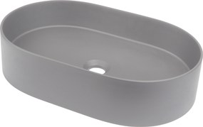 Deante Umývadlo na dosku Silia 55x35 cm - CQS SU6S, granit, sivá metalic