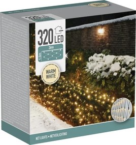 LED Vonkajší vianočný záves 320xLED/230V 3x1,5 m IP44 teplá biela