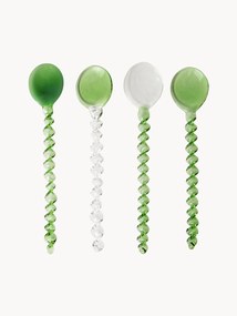Malé sklenené lyžičky Emeralds, 4 ks