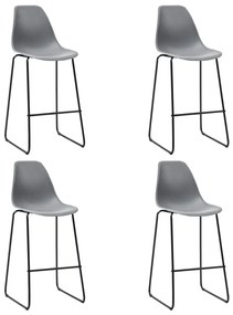 281504 vidaXL Bar Stools 4 pcs Grey Plastic