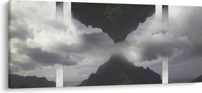 Obraz - Hory na Islande, geometrická koláž (120x50 cm)