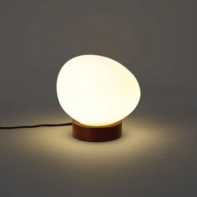 Japandi stolná lampa drevená s opálovým sklom - Sally