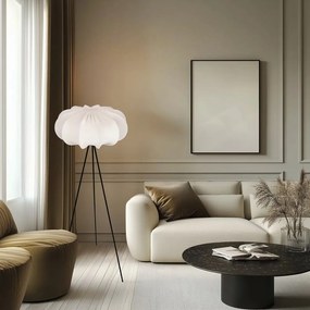 Biela stojacia lampa s textilným tienidlom (výška 147 cm) Cafee – Candellux Lighting