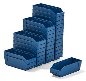 Plastové boxy na súčiastky REACH, 300x120x95 mm, 30 ks, modré