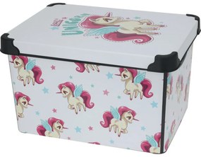 Detský úložný box s vekom Unicorn, 41 x 30 x 24 cm, 22 l, plast