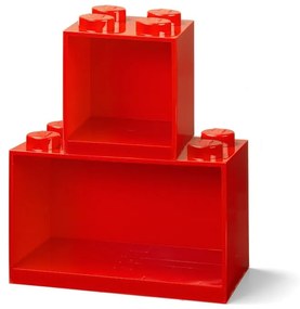 Súprava 2 detských červených nástenných políc LEGO® Brick
