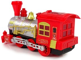 LEAN TOYS Vianočná červená lokomotíva