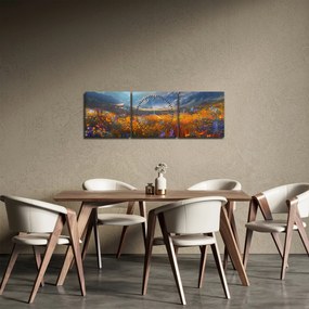 Obraz - Maľovaná horská krajina II. (s hodinami) (90x30 cm)