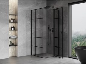 Mexen Mist T, sprchový kút s krídlovými dverami, pravý, 120 x 120 cm, 8mm číre sklo, čierny profil, 8A4T-120-120-70-77-P