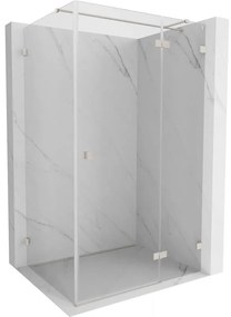 Mexen Lunar T, pravostranný výklopný sprchový kút 125 x 90 cm, 8mm číre sklo, oceľový profil, 834T-125-090-97-00-P