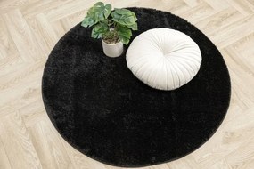 Kúpeľňový koberček Malmo čierny, kruh