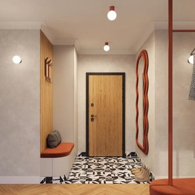 Oranžové stropné svietidlo so skleneným tienidlom ø 12 cm Orbital – Sollux