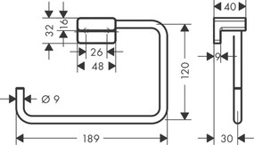 Hansgrohe AddStoris, kruh na uterák, matná biela, HAN-41754700