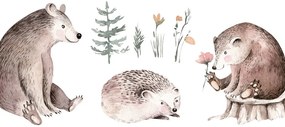 Obraz posedenie zvieratiek v lese Varianta: 100x50