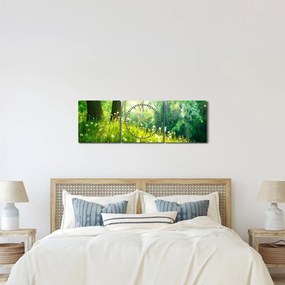 Obraz - Magická lúka plná púpav (s hodinami) (90x30 cm)