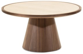 Konferenční stolek Kyoto 80 cm travertin/ořech