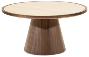 Konferenční stolek Kyoto 80 cm travertin/ořech