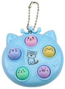 LEAN TOYS Kľúčenka modrá - Mini arkádová hra Wac A Mole Cats
