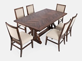Jedálenský rozkladací stôl Avola 152/198 cm z masívu tmavohnedý