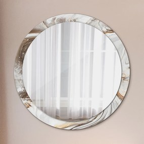 Okrúhle zrkadlo s potlačou Jasný mramor fi 100 cm