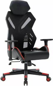 SI Otočná stolička Revolt čierna - červená