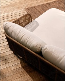Krémovobiele/v prírodnej farbe dvojmiestne drevené záhradné ležadlo Catalina – Kave Home