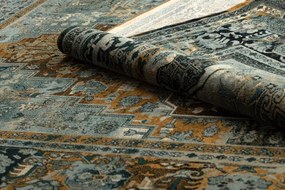 Vlnený koberec POLONIA ALHAMBRA Ornament, koňakový rám